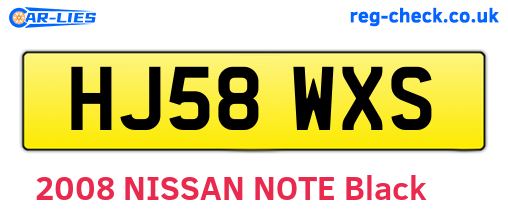 HJ58WXS are the vehicle registration plates.