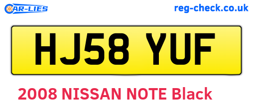 HJ58YUF are the vehicle registration plates.