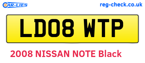 LD08WTP are the vehicle registration plates.