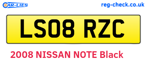 LS08RZC are the vehicle registration plates.