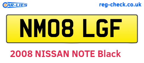 NM08LGF are the vehicle registration plates.