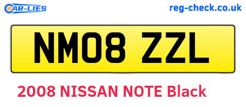 NM08ZZL are the vehicle registration plates.