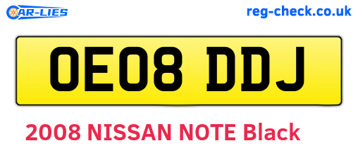 OE08DDJ are the vehicle registration plates.