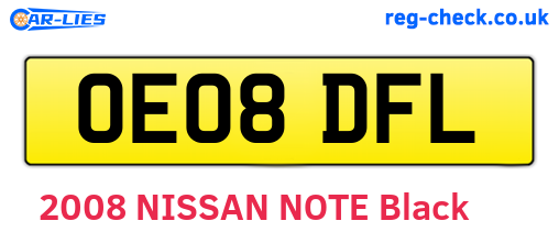 OE08DFL are the vehicle registration plates.
