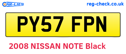 PY57FPN are the vehicle registration plates.