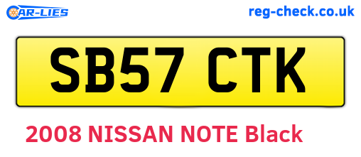 SB57CTK are the vehicle registration plates.