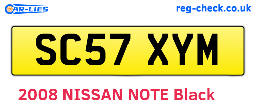 SC57XYM are the vehicle registration plates.