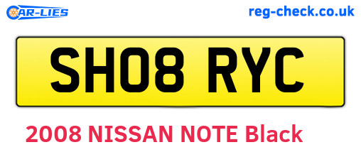 SH08RYC are the vehicle registration plates.