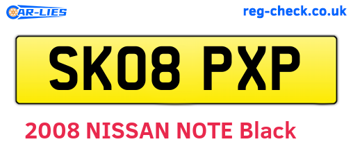 SK08PXP are the vehicle registration plates.