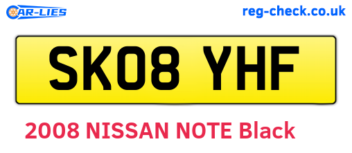 SK08YHF are the vehicle registration plates.