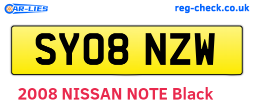 SY08NZW are the vehicle registration plates.