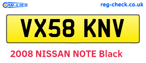 VX58KNV are the vehicle registration plates.