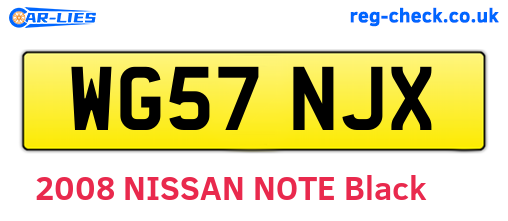 WG57NJX are the vehicle registration plates.