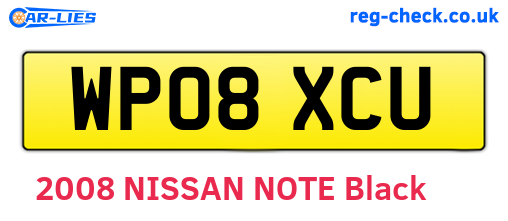 WP08XCU are the vehicle registration plates.