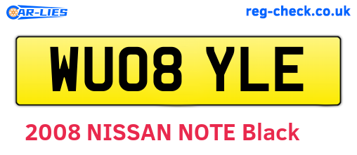 WU08YLE are the vehicle registration plates.