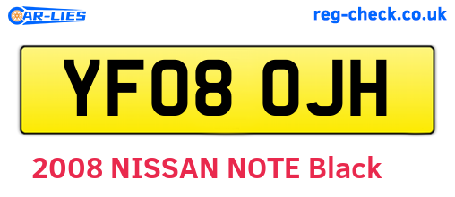 YF08OJH are the vehicle registration plates.