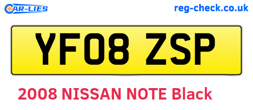 YF08ZSP are the vehicle registration plates.