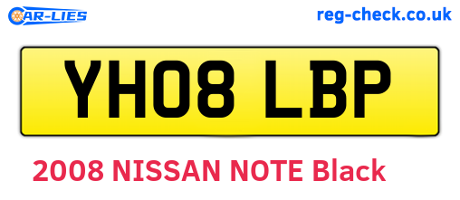 YH08LBP are the vehicle registration plates.