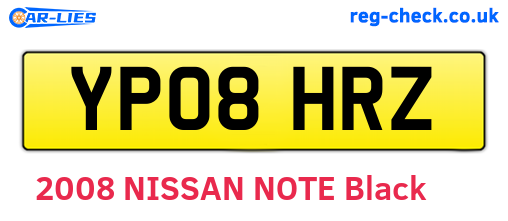 YP08HRZ are the vehicle registration plates.