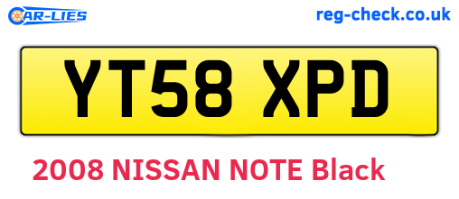 YT58XPD are the vehicle registration plates.