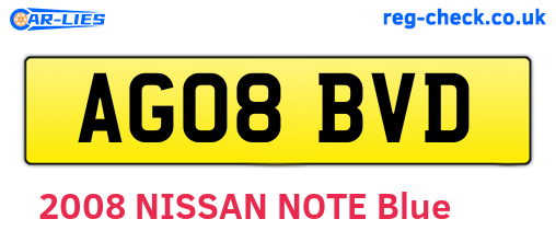 AG08BVD are the vehicle registration plates.