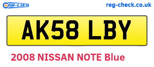 AK58LBY are the vehicle registration plates.