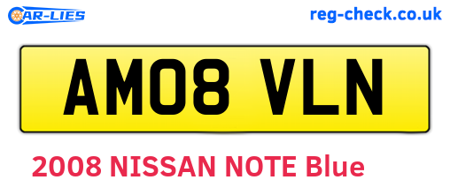 AM08VLN are the vehicle registration plates.