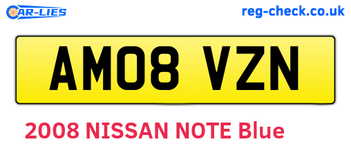 AM08VZN are the vehicle registration plates.