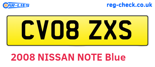 CV08ZXS are the vehicle registration plates.