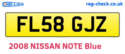 FL58GJZ are the vehicle registration plates.