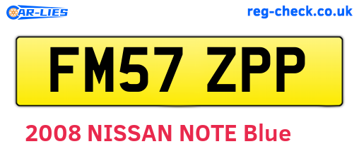 FM57ZPP are the vehicle registration plates.