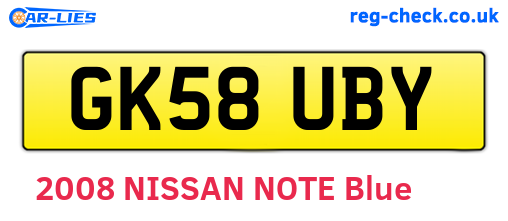 GK58UBY are the vehicle registration plates.