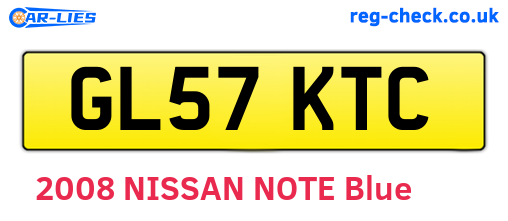GL57KTC are the vehicle registration plates.