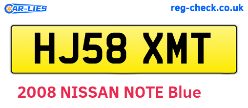 HJ58XMT are the vehicle registration plates.