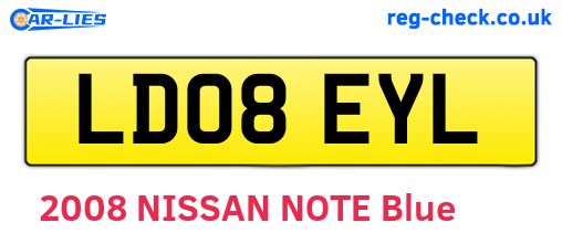 LD08EYL are the vehicle registration plates.