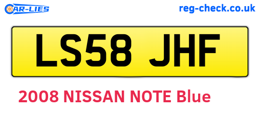 LS58JHF are the vehicle registration plates.