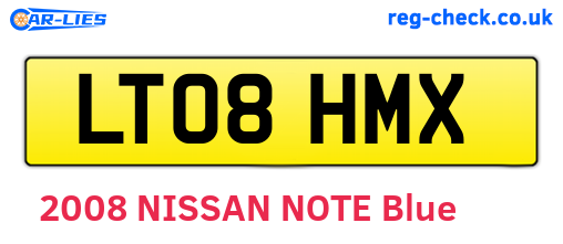 LT08HMX are the vehicle registration plates.