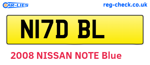 N17DBL are the vehicle registration plates.