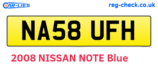 NA58UFH are the vehicle registration plates.