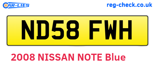 ND58FWH are the vehicle registration plates.