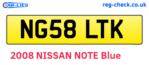 NG58LTK are the vehicle registration plates.