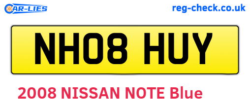 NH08HUY are the vehicle registration plates.