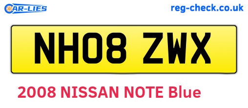 NH08ZWX are the vehicle registration plates.