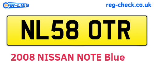NL58OTR are the vehicle registration plates.