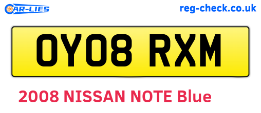 OY08RXM are the vehicle registration plates.