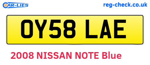 OY58LAE are the vehicle registration plates.