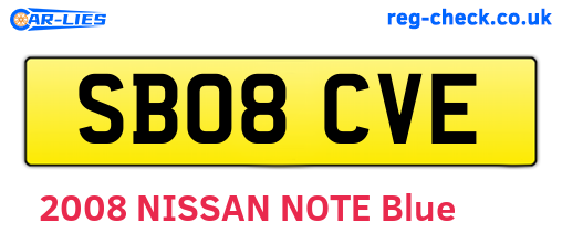 SB08CVE are the vehicle registration plates.