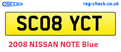 SC08YCT are the vehicle registration plates.