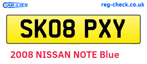 SK08PXY are the vehicle registration plates.