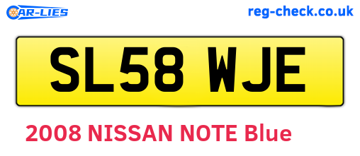 SL58WJE are the vehicle registration plates.
